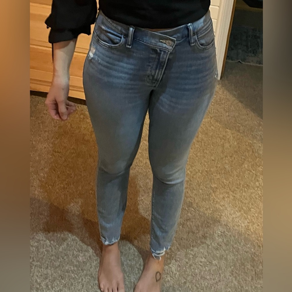 Abercrombie Super Skinny High Rise Curve Love Jeans Crossover Waist 27 / 4 Long